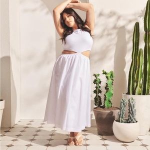 Abercrombie mixed fabric midi dress